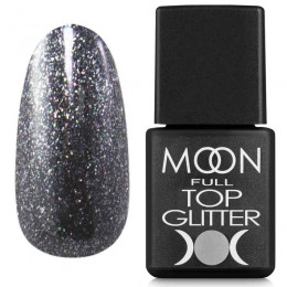  Moon Full Top Glitter Silver №03  - топ для гель лака, 8 мл.