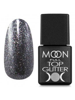  Moon Full Top Glitter Silver №03  - топ для гель лака, 8 мл.