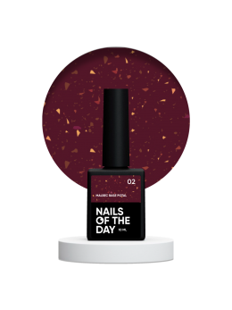 NAILSOFTHEDAY Malbec base potal 02 – фантастично-вітражна база з золотою поталлю, 10 мл