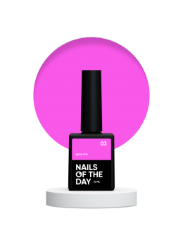 NAILSOFTHEDAY Neon top 03 – яскраво-рожевий топ без липкого шару для нігтів, 10 мл