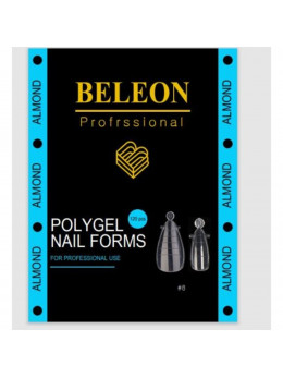 Beleon - Пластикові верхні форми для нарощування нігтів [08 - Almond] (120 шт/уп)