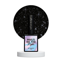 NAILSOFTHENIGHT Black Jack gel polish — чорний зі срібний шимером світловідбиваючий гель–лак для нігтів,10 мл