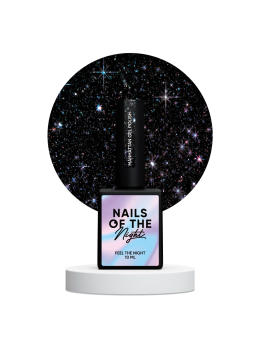 NailsOfTheNight Manhattan gel polish — чорний з голографік шимером світловідбивавючий гель–лак для нігтів,10 мл