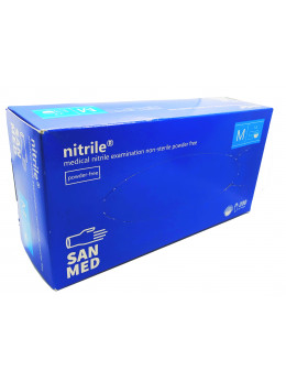 Рукавички нітрилові Nitrile blue неопудрені, розмір M, 200 шт   