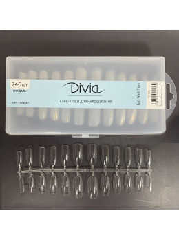 Гелеві тіпси Divia д/нарощ.нігтів,"Мигдаль",240шт